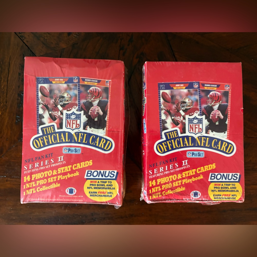 NFL Pro Set Series II Wax Box.  Two Wax Boxes. 72 Total Packs. Factory Sealed